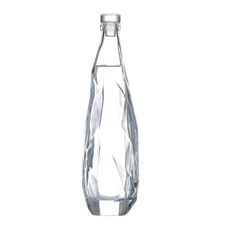 Diamond Shape Soda Juice Minerial Water Glass Bottle